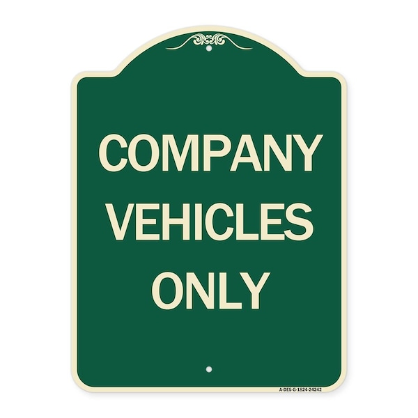 Signmission Company Vehicles Only Heavy-Gauge Aluminum Architectural Sign, 24" x 18", G-1824-24242 A-DES-G-1824-24242 - main